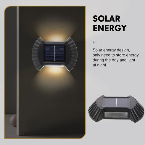 8 Bulbs, INOOMP Waterproof Solar Wall Light with Warm LED Outdoor Garden Yard Fence Wall-Mounted Solar Lamp for Porch