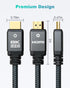 2.1 6.6ft (5 Pack), 48Gbps 8K 10K, 8K, 4K, 2K, 3D, 2.2, 4:4:4, Yauhody HDMI Cable High Speed HDMI Cord, Nylon Braided