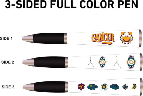 Zodiac Sign Ballpoint Pen (1 Pen, 3-Sided) Gifts, Horoscope Decor, Fancy Pens - Great Astrology Gifts for Women