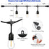 Commercial 48FT, 15+1 S14 Bulbs 2200K, Outdoor String Lights LED Replaceable Edison Black Weatherproof Cord for Patio
