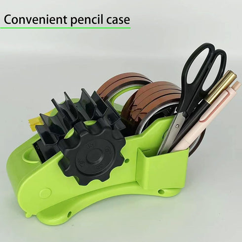 Green Multi-Roll Heat Tape Dispenser, Semi-Automatic for Heat Transfer Tape, 1" and 3" Core