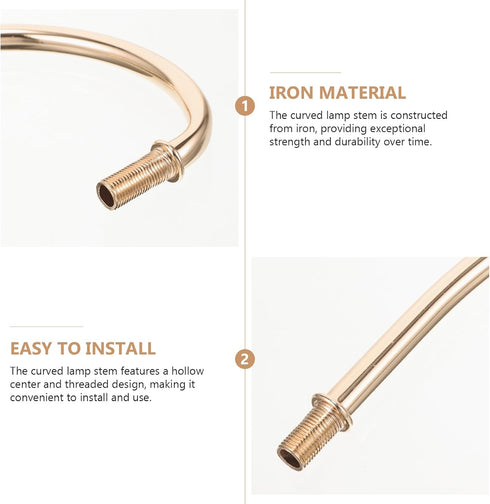 Homoyoyo Desk Lamp, Elbow Table Lamp Stem Parts for DIY Lamp Making Kit with Curved Tubing and Accessories