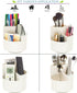 Desk Pencil Pen Holder, 3 Slots 360-Degree Rotating Organizer for Home, Office, School, Kids, White