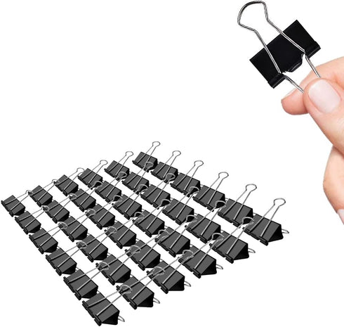 Binder Clips, 36 Pack, 1 Inch, Standard 25mm Clamps, Black, Small Clips, Capacity 0.47 Inch
