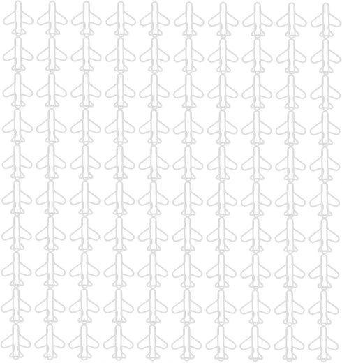 Paper Clip Holder for Desk, 100 Pieces Cute Paper Clips, Anti Slip Light Durable White Plane Shape Fancy Paperclips for