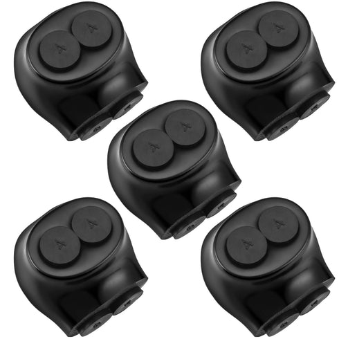 5 Pcs Insulated Multi Cable Connectors - 2 Port Single Entry Splice Electrical Power Connector Black