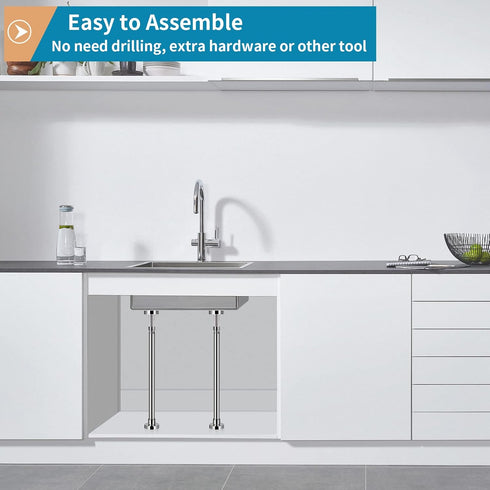 2 Pcs Undermount Sink Brackets Adjustable, Stainless Steel Sink Support Legs for Kitchen, Bathroom
