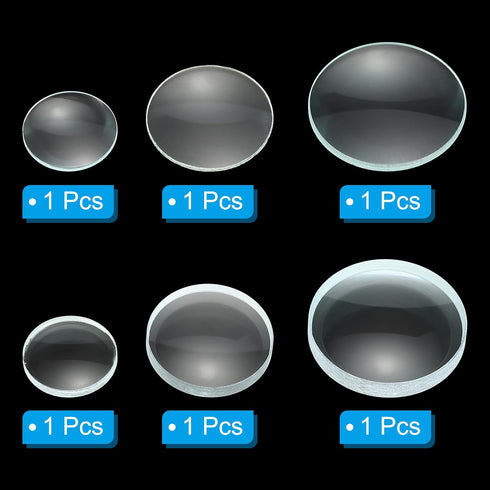 PATIKIL 6 Pack Glass Optically Polished Round Edges Lens, 5cm, 10cm Focal Length Double Convex and Concave