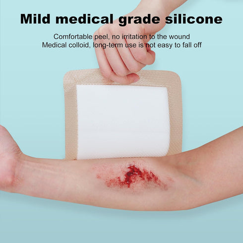 ZMZPA 6x6 (10) Silicone Foam Dressing Gentle Border, Super Absorbent Wound Dressing, Bed Sore Patches, Waterproof