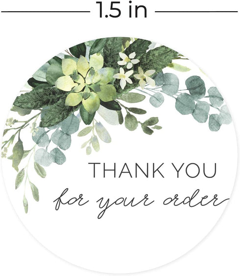 Thank You for Your Order Stickers – 500 Thanks for Your Business Labels, 1.5" Round Small Business Envelope Seals