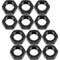Speedway Motors Black Aluminum Jam Nuts, 3/8-24 Thread, 12 Pack