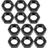 Speedway Motors Black Aluminum Jam Nuts, 3/8-24 Thread, 12 Pack