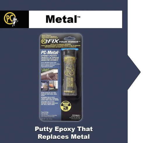 PC Products PC-Metal Epoxy Putty, 2 oz Stick, Dark Gray, 3-Pack, 25536