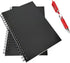 DSTELIN Blank Spiral Notebook, 3-Pack, Soft Cover, 100 Pages / 50 Sheets, 7.5 x 5.1 inch, 100GSM, Black Sketch Book