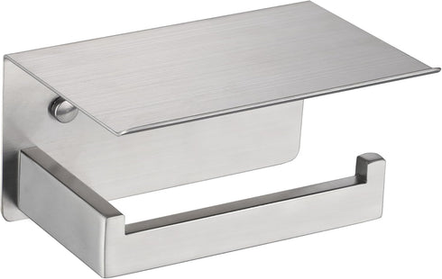 LANC Bathroom Toilet Paper Holder with Shelf, Brushed Nickel Toilet Paper Roll