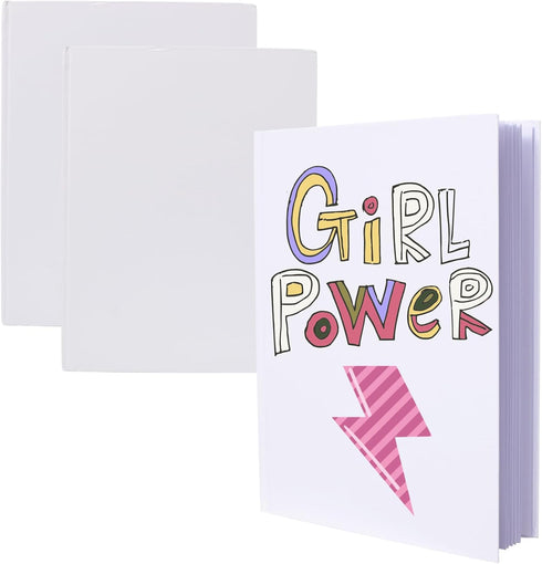 White Hardcover Blank Books for Kids to Write Stories, 8.5x11 Unlined Journals, 3 Pack, 18 Sheets/36 Pages Each