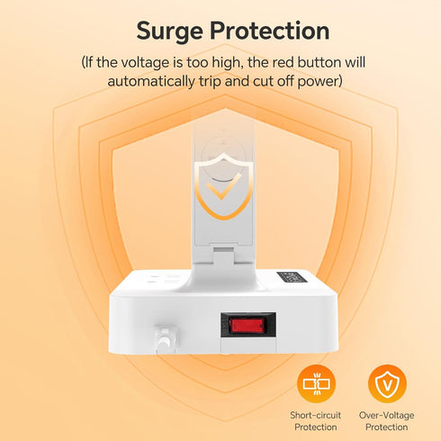 1 1 2 LAOPAO Desk Lamp with USB Charging Port: Power Strip with Surge Protection - Type-C, USB-A Charging Port, AC