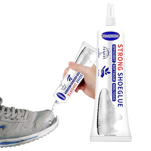 Shoe Glue Super Adhesive Clear with Precision Tip, Transparent Sealant for Footwear, 2 Fl Oz, 60ml