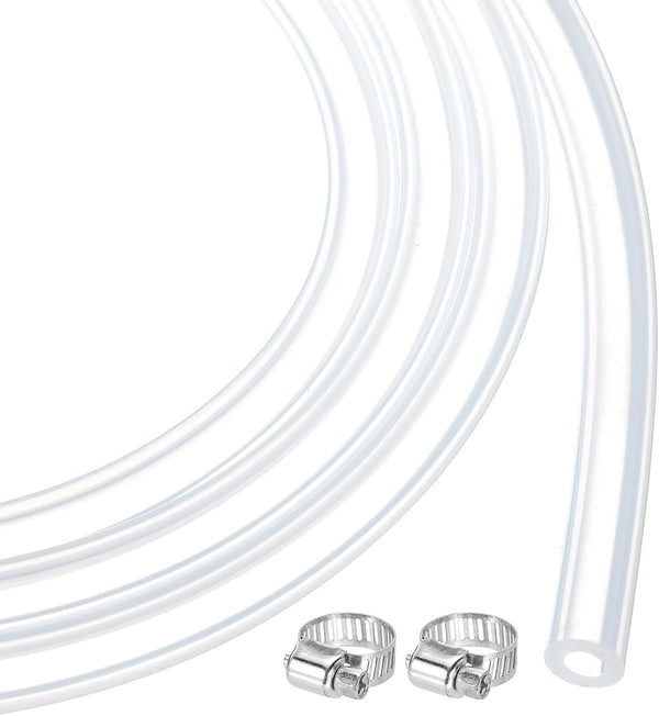 MECCANIXITY 3.3ft Clear Silicone Rubber Tubing, 5/16" OD Flexible Plastic Tube for Brewing, Wine Making, Pump Siphon,