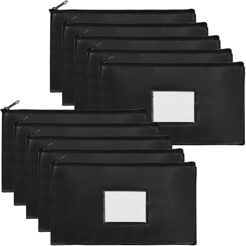 VOCHIC 10 Pieces Money Bags with Zipper, 11x6.1 inch Security Bank Deposit Bags for Cash and Tools