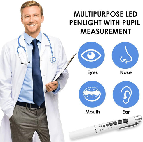 Primacare DL-9325 LED Diagnostic Penlight, Reusable, Lightweight, Medical Pen Light, Batteries Included