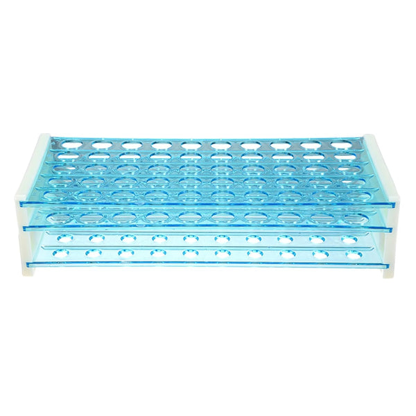 YOKIVE Polypropylene Test Tube Rack Holder, 50-Sockets for 0.5ml, 1.5ml, 1.8ml Lab Test Tube (Blue)