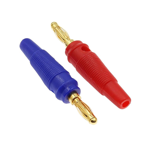 Qingdinu 40 4mm PCS New Plugs Pure Copper Gold Plated Musical Speaker Cable Wire Pin Banana Plug Connectors(Blue)