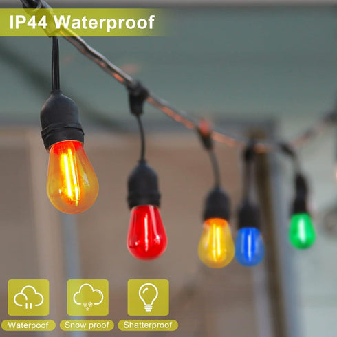 Sxminer 15 PCS LED Purple S14 Bulbs, 1W LED String Light Bulb, E26 Base, Shatterproof, Outdoor Decor