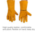 Yellow Leather Welding Gloves, 33cm/13inch for Safety and Protection