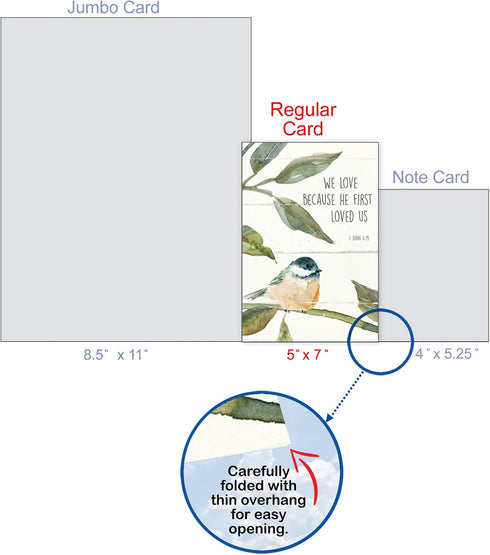 The Best Card Company Anniversary Greeting Card with Envelope - Loving Scripture Birds Stationery for Spouse C7108JANG