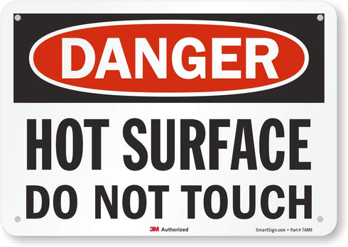 Smartsign "Danger HOT Surface DO NOT Touch" Reflective Aluminum Sign, 10" x 7"