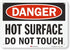 Smartsign "Danger HOT Surface DO NOT Touch" Reflective Aluminum Sign, 10" x 7"