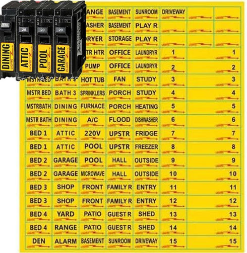 Circuit Breaker Labels, 129 Electrical Panel Labels, Breaker Box Label, Fuse Box Stickers, Easy Read and Install