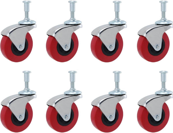8 Pack Heavy-Duty 2" Low Profile Swivel Caster Wheel for Creeper Service