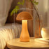 LONRISWAY Dimming, 360 Wooden Mushroom Lamp, Portable Cordless Touch Switch Rechargeable Battery Operated Lamp,Stepless