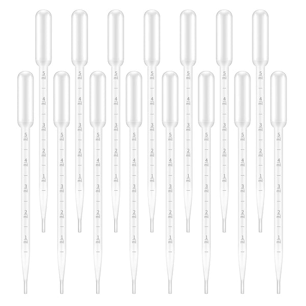 G2PLUS 100PCS 5ml Transfer Pipettes, Plastic Graduated Disposable Droppers for Liquid, Science Laboratory