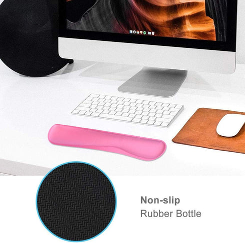Keyboard Wrist Rest Pad and Mouse Pad Set, Memory Foam for Comfortable Typing & Wrist Pain Relief, Rose Pink