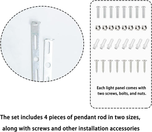 XFJYMXDM 4 4 Inch 6 Inch Pcs and Ceiling Pendant Light Crossbar Kit, Light Fixture Mounting Bracket Square Kit
