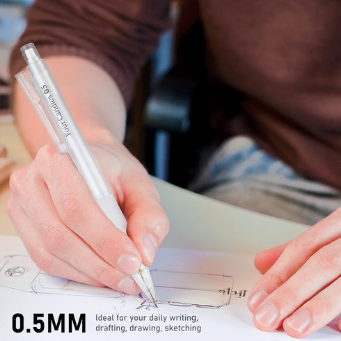 Four Candies Cute Mechanical Pencil Set with Case - 3PCS 0.5mm Pencils with 180PCS HB Lead Refills, Erasers for Students