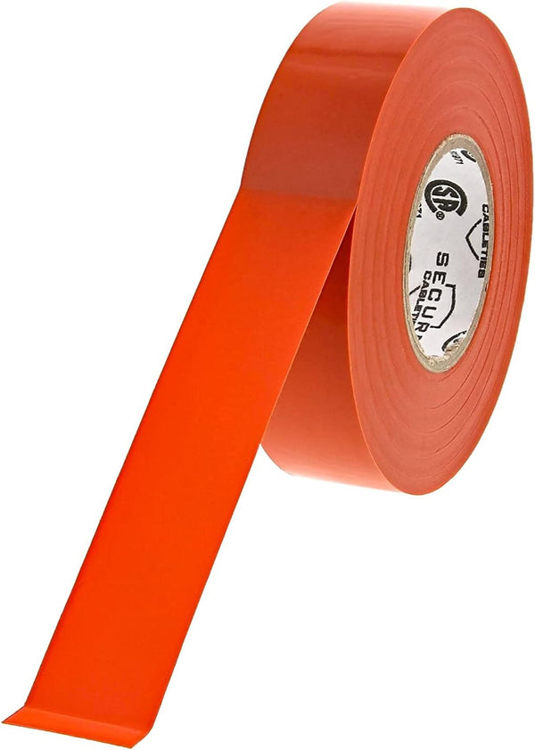 Secure Orange Electrical Tape, 3/4 Inch x 66 Feet - 5 Pack