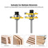 Totowood Set 2 1/4 Inch 3 Set Pro Tongue and Groove Router Bit of Pieces Shank , Teeth Adjustable T Shape Wood Milling