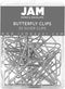JAM PAPER Colorful Butterfly Paper Clips - Silver Clamps - 20/Pack