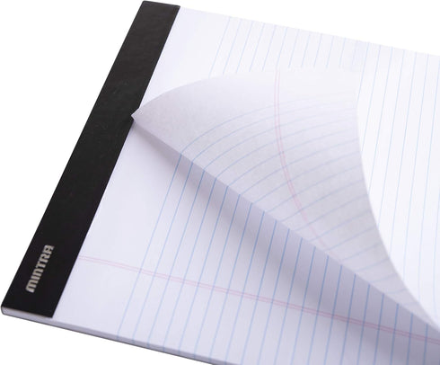 Mintra Office Legal Pads - BASIC WHITE 6pk, 5in x 8in, NARROW RULED, 50 Sheets per Notepad