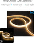 10FT 110V-120V IP65 3M 3000K Outdoor COB LED Strip Lights Waterproof with Switch Plug in AC LED Rope Light Warm White