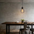 EFAYCRR Industrial Pendant Light, Rustic Farmhouse Pendant Light, Black Metal Wire Cage Hanging Light Fixture