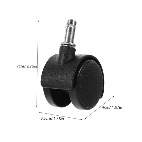 4pcs PRETYZOOM Mini Caster Wheels with Brake for Small Trash Cans Swivel Stem Replacement Wheels for Appliances Smooth