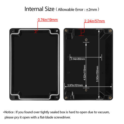 LeMotech Electrical Box, IP65 Waterproof ABS Plastic Project Box, Universal Enclosure for Electronics, Black
