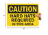 SmartSign "Caution - Hard Hats Required in This Area" Sign, 10" x 14" Plastic