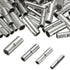 100 Pcs Non Insulated Butt Connectors - 16-14 AWG Electrical Wire Connectors, Seamless Uninsulated Crimp Terminals