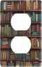 Jihqo Vintage Bookshelf Wall Plates for Outlet, Toggle Light Switch Plate Duplex Outlet